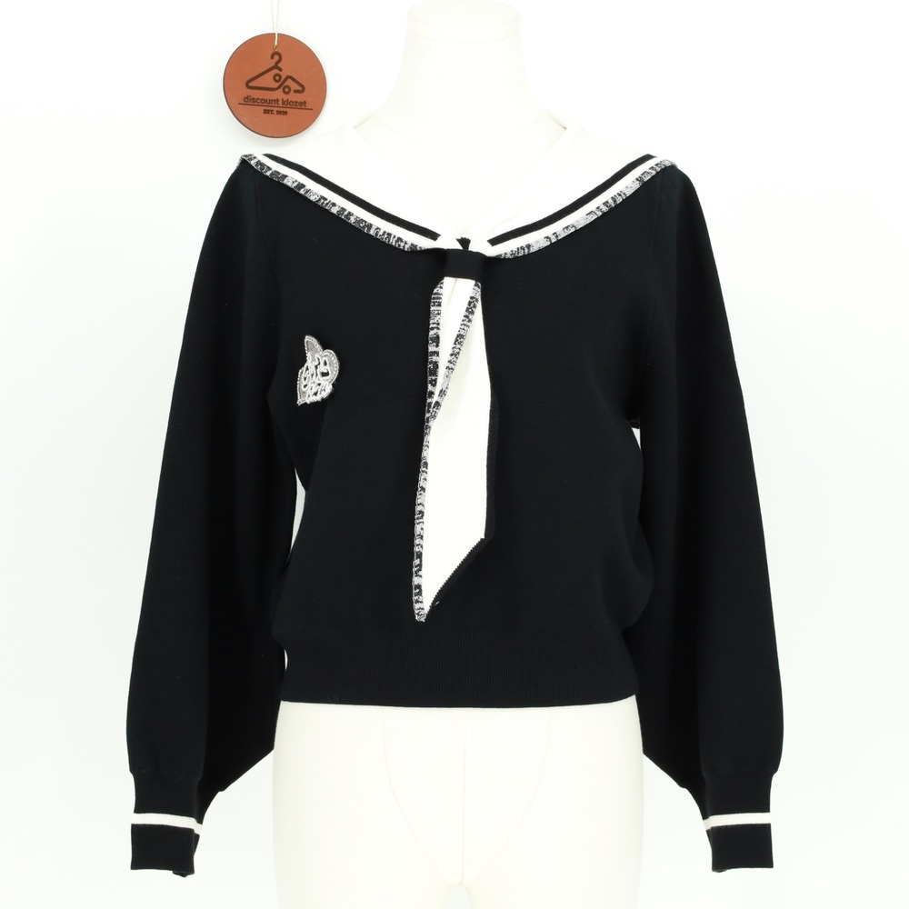 Aivei Red Black White Sailor Collar Knit Sweater Girls Can Patch Size 8 Nautical